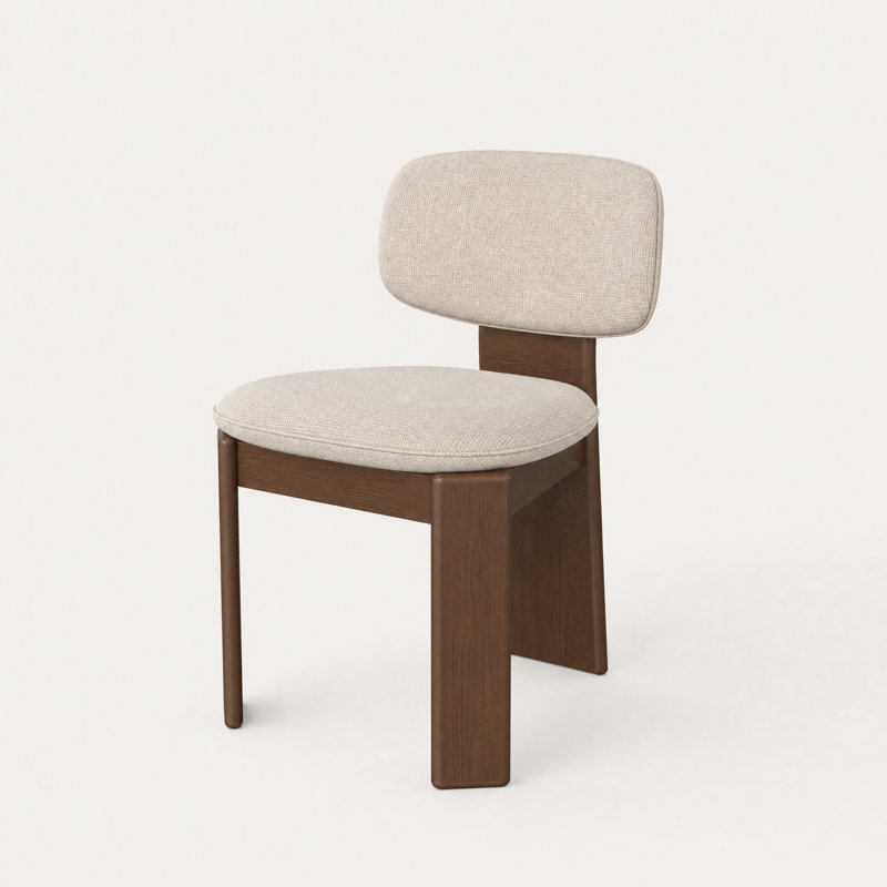 Chaise de salle à manger Gaba, Beige, Chêne foncé