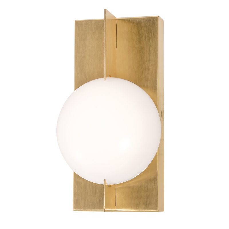 Steel LED Flush Mounted Sconce, Satin Brass