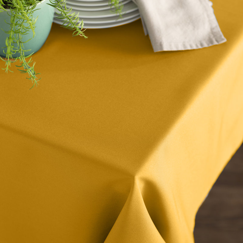Rectangular Stain-Resistant Polyester Tablecloth - Basics by Wayfair™, Dark Yellow, 102" x 60"