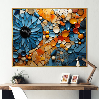 Vélo, mosaïque, rayons I, art mural moderne sur toile