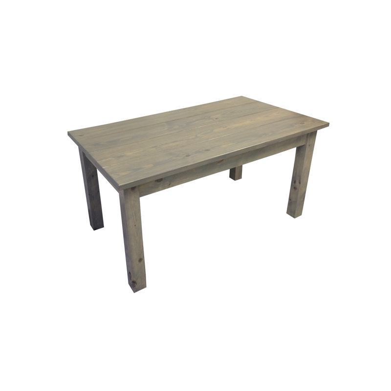 Graceville Solid Wood Top Dining Table, Gray, 30" H x 60" L x 34" W
