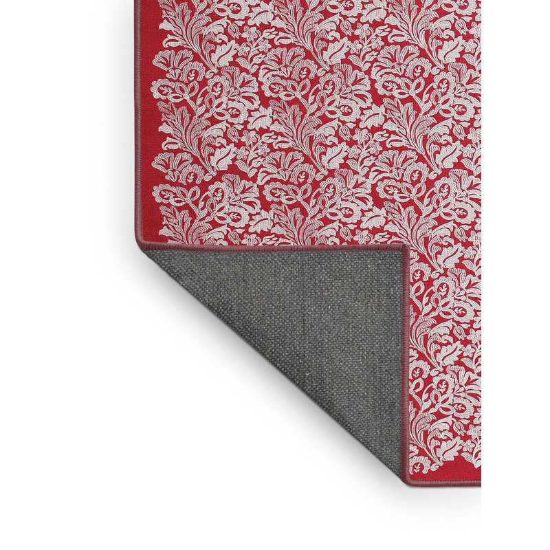 Tapis de zone rose/rouge contemporaine, Rectangle 7 pi x 10 pi