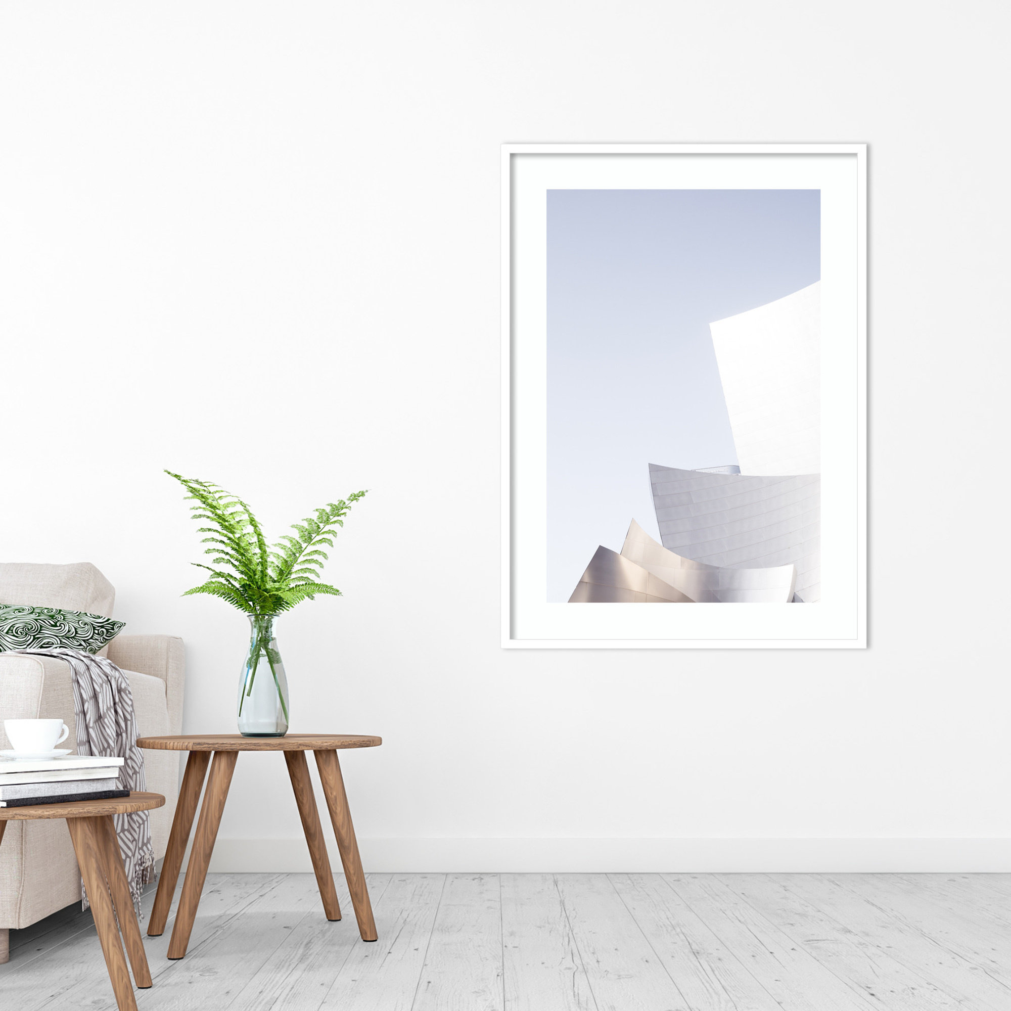 Contemporary City by Caroline Mint, 19.38" H x 15.38" W x 0.875" D, White Framed