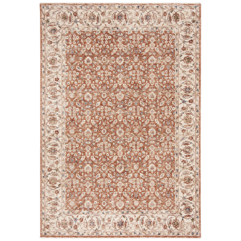 Tapis tissé à la machine, en polyester, beige / rouille clair Ralph Lauren Helena, Rectangle 9 pi 9 po x 13 pi