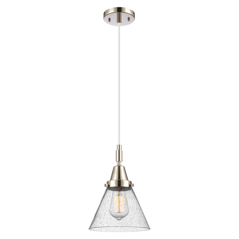 Downtown Urban - Cône Caden - Mini-luminaire suspendu à cordon 1 lumière - Abat-jour, H 131,88 po x l 7,75 po x P 7,75 po