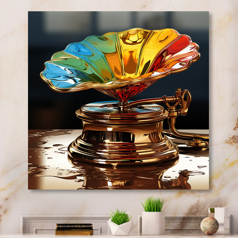 Colorful Colorful Seron - Phonographs, art mural en métal, H 16 po x l 16 po