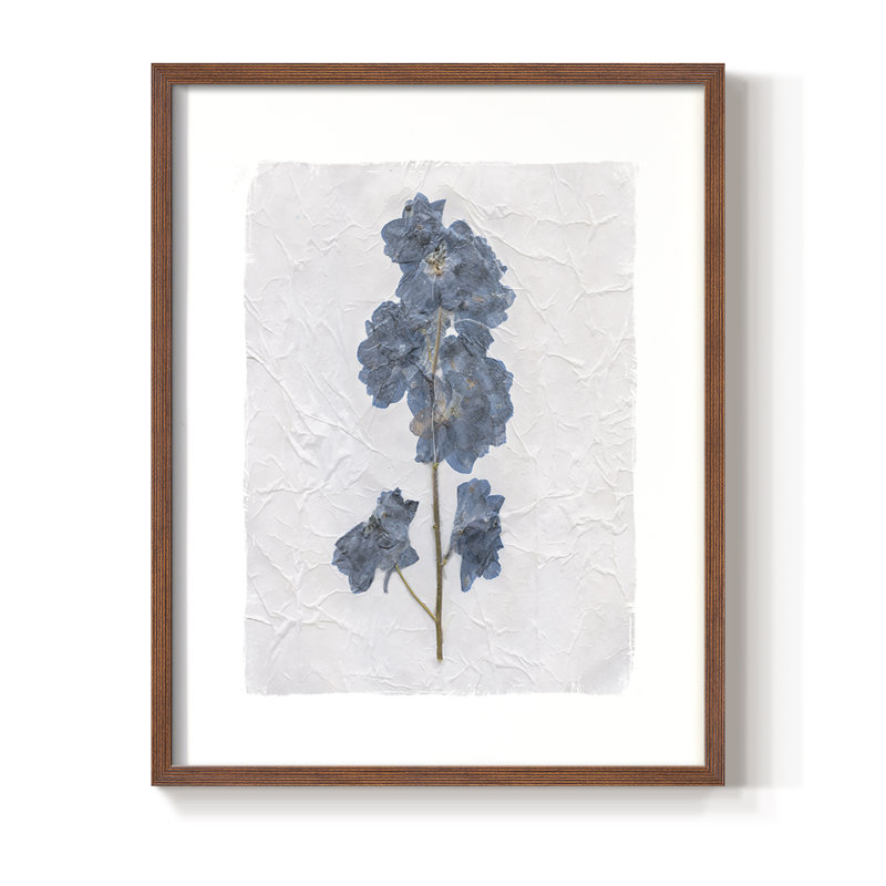 Impression encadrée Decoupage Floral III - bois massif, Noyer, H 11 po x l 9 po