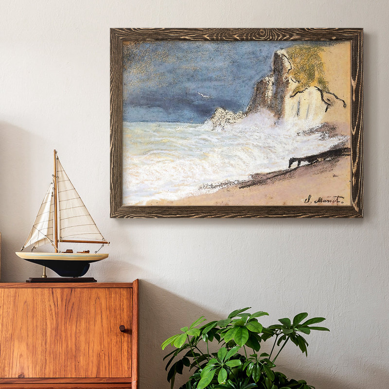 " The Manneport, Etretat ", 26" H x 38" W x 1.5" D, Walnut