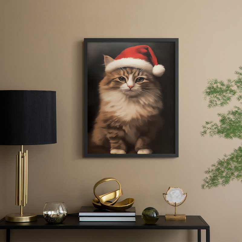 Art des Fêtes de Noël - série 2 - CCL XXVI, reproduction encadrée - bois massif, H 30 po x l 24 po, Noir, noir, noir, noir