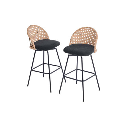 Swivel Upholstered Chenille Bar Stool
