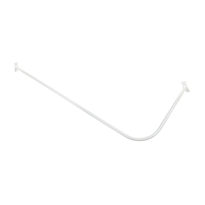 Utopia Alley Rustproof Wall Mounted Aluminum L-Shaped Corner Shower Curtain Rod, 68 inch Size by 28 inch, White