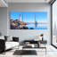 Nautique, phare, côte, voilier, reflet, paysage, ensemble de 3 reproductions d'art sur toile-629868115