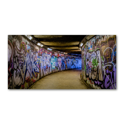 Graffiti In The Subway - Wrapped Canvas Print
