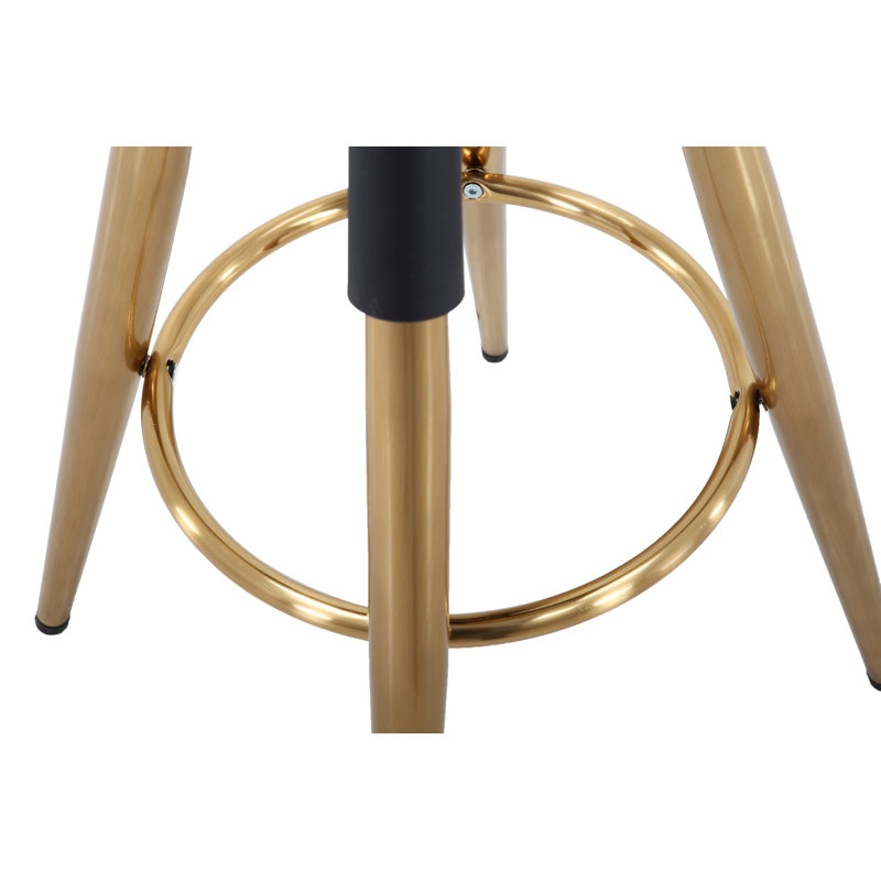Asine Swivel Adjustable Height Bar Stool, Gold