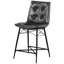 Chaises hautes de comptoir grises (de 2) - Siège rembourré de mousse, housse, base en métal pour la salle à manger, base rembourrée de 2 tabourets, style moderne