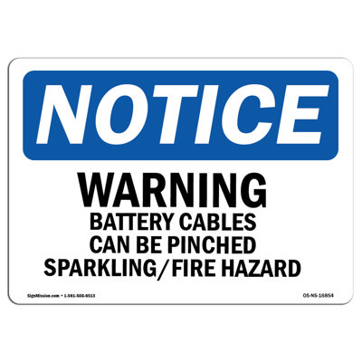 Notice Warning Battery Cables Can Be Pinched