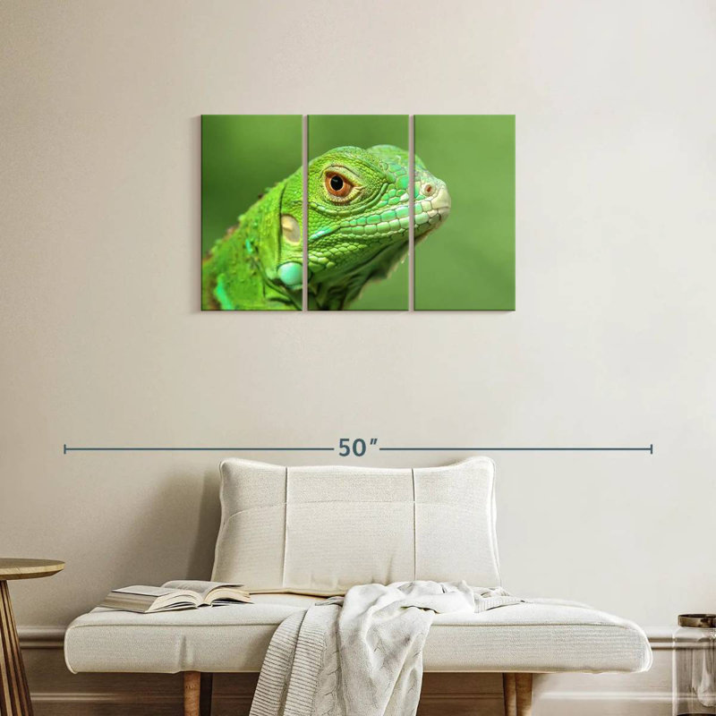 Green Lizard Closeup, 20" H x 33" W