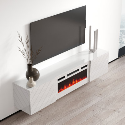 Gofried TV Stand for TVs up to 88" with Electric Fireplace Included