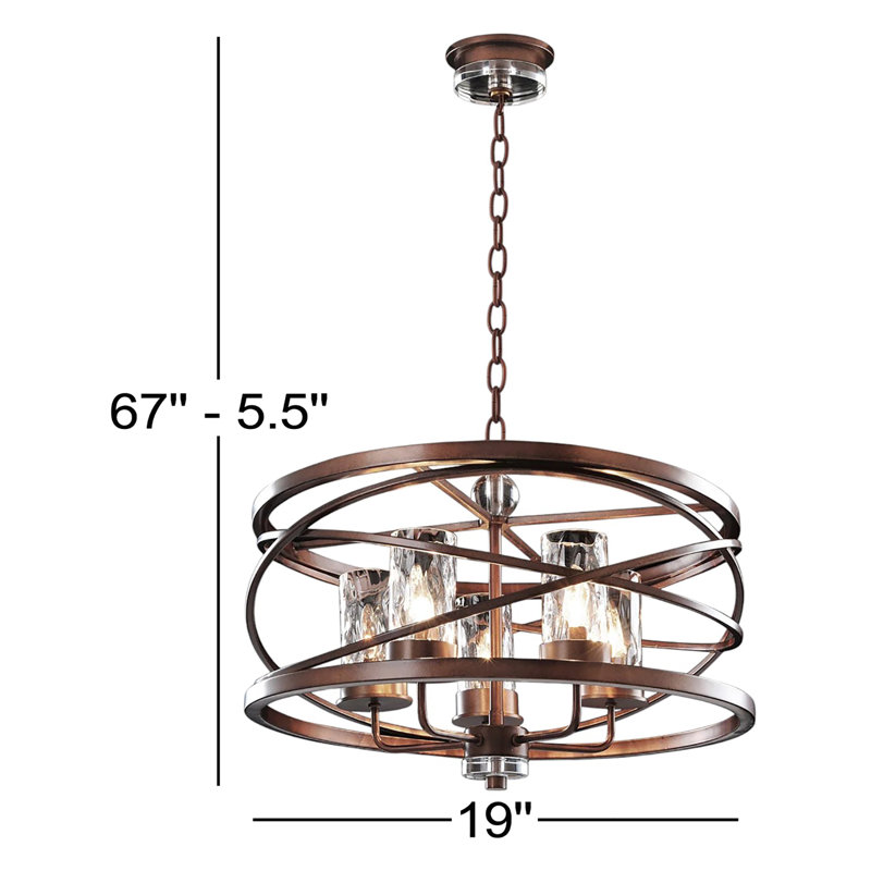 Eternity 5 LT Etruscan Bronze Chandelier Kalco