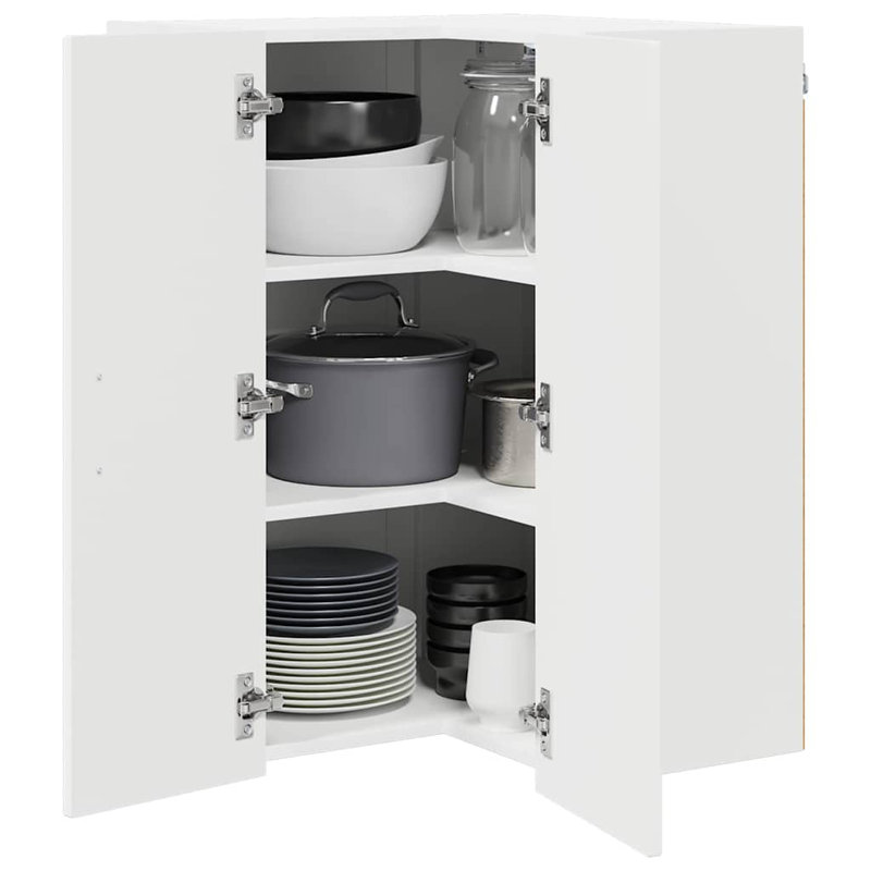 Vidaxl Kitchen Wall Cabinet With Shelf Concrete Grey 57 X 57 X 80 Cm, White