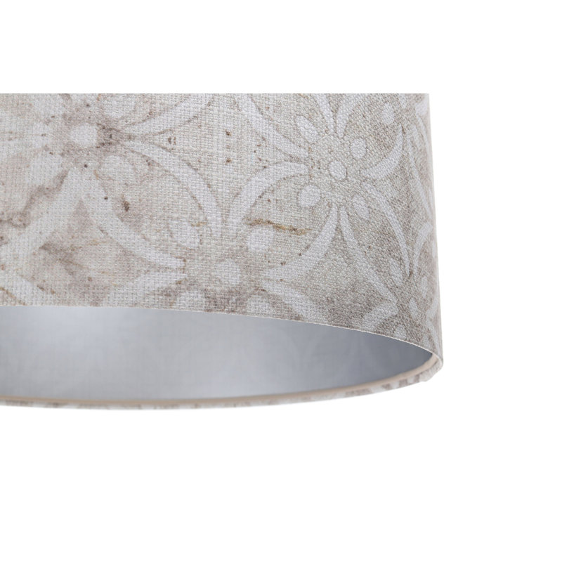 1 - Light Silver Drum Pendant, 107cm H x 40cm W x 40cm D
