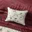 Couette 7 pièces rouge pour lit Queen - Broderie élégante sur la couette, 2 taies d'oreiller, 3 oreillers, 1 jupe de lit décorative incluse