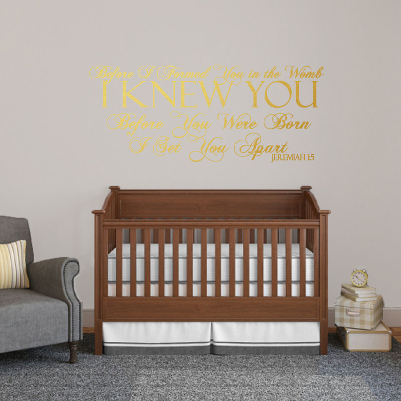 Text & Numbers Non-Wall Damaging Wall Decal, Gold