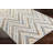Rectangle Courtdale Chevron Machine Woven Polyester Area Rug in Blue/Brown-415915843