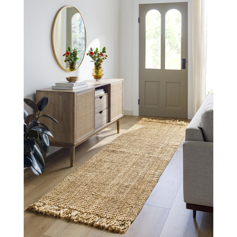 Ikumi Hand-Woven Stain-Resistant Jute and Sisal Area Rug, Runner 2'6" x 8'
