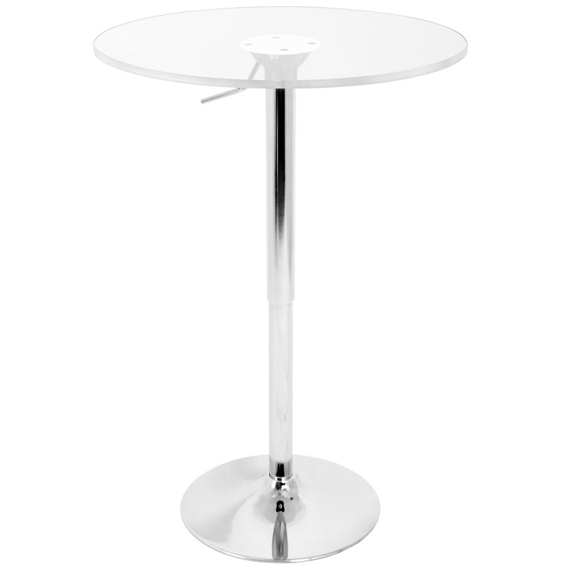 Clear Adjustable Contemporary Bar Table