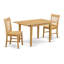L'ensemble 3 pièces de table et chaises de cuisine contient une table de salle à manger rectangulaire avec rallonge papillon et 2 chaises de salle à manger, chêne-99527776-28793141-18323689