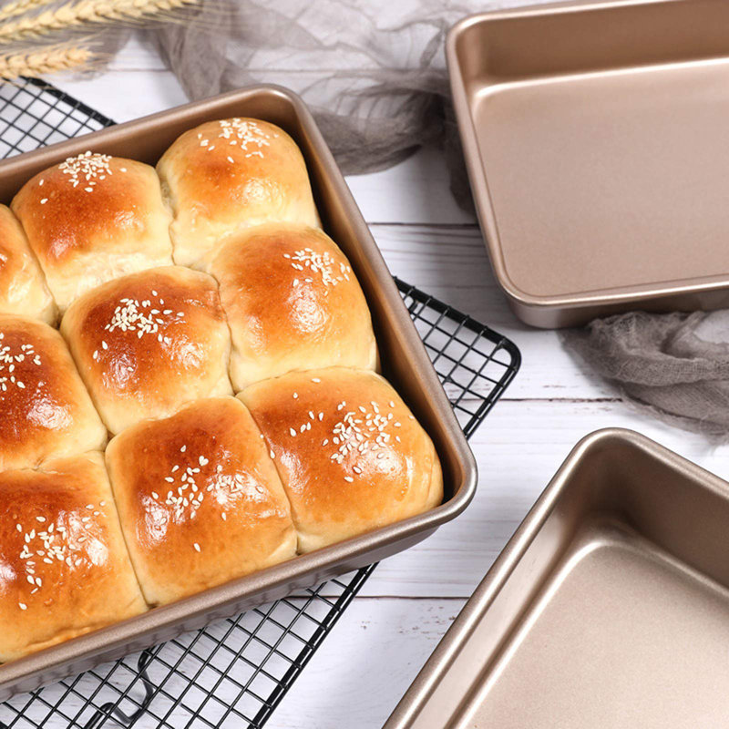 Champagne Gold Nonstick Rectangular Carbon Steel Baking Pan Set