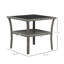 Table d'appoint en rotin, table de bout d'extérieur avec tablette de rangement, cadre carré en aluminium, table basse avec plateau en verre trempé-457457962