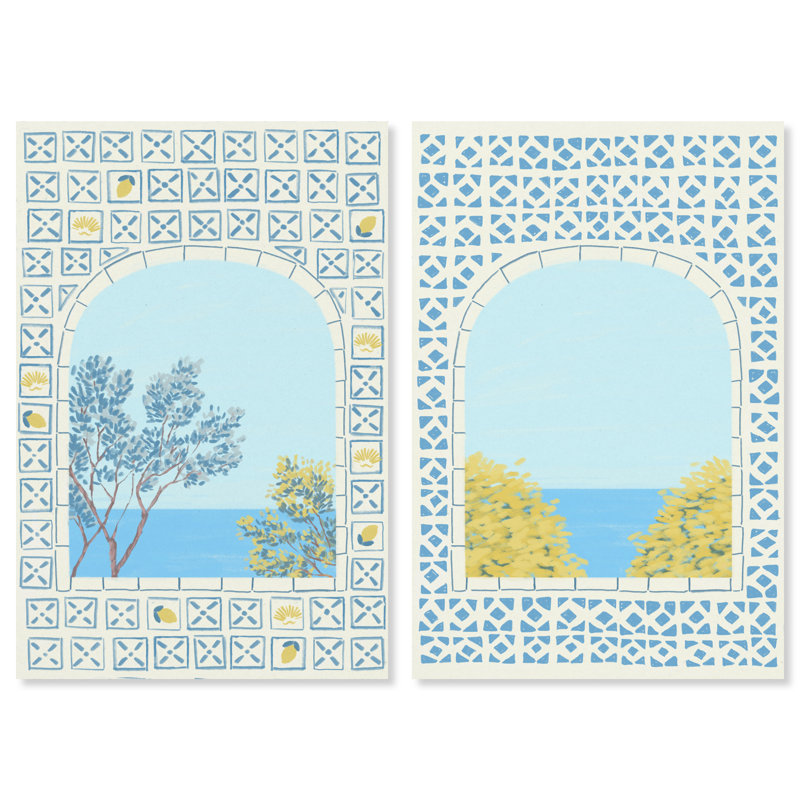 Mediterranean Window Set Set by Oliver Gal, 90"H x 60"W, Gallery Wrapped