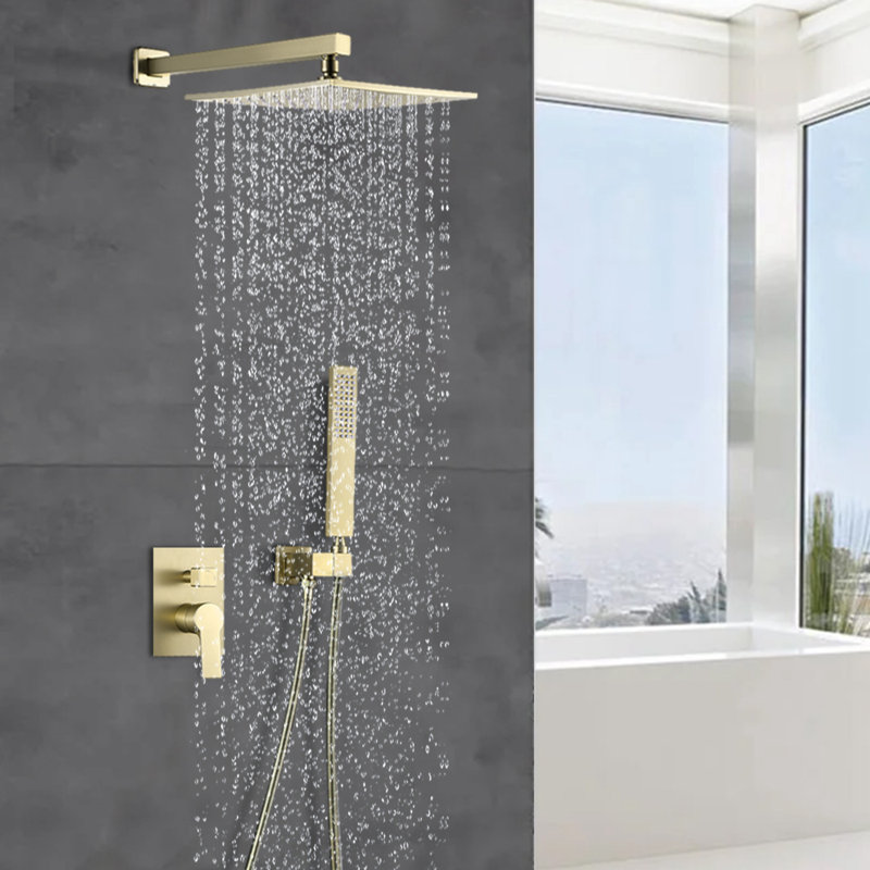 Système de douche mural, Or brossé