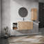 Meuble-lavabo mural 48 po avec lavabo et armoire latérale, portes à fermeture douce, armoire combinée (emballage KD)