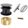 Universal Thread Tip-Toe Bathtub Drain Trim with Illusionary No-Hole Faceplate and Adaptor Bushing