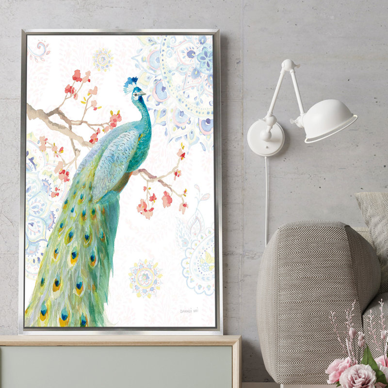 Jaipur I - Impression sur toile, H 63,5 po x l 39,5 po x P 2 po, Cadre flottant argent