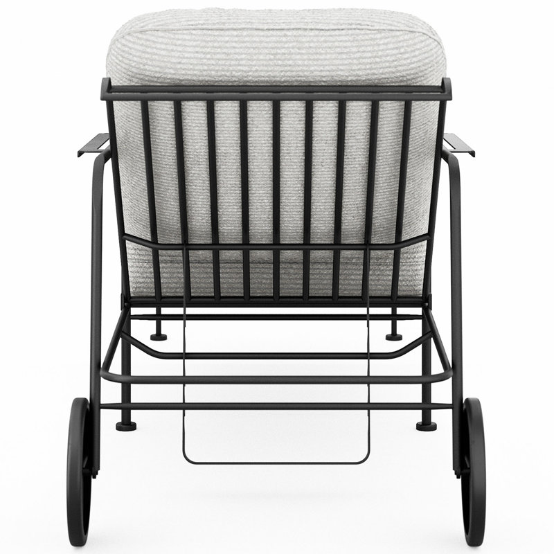 Reed Outdoor Chaise Lounge, Textured Black