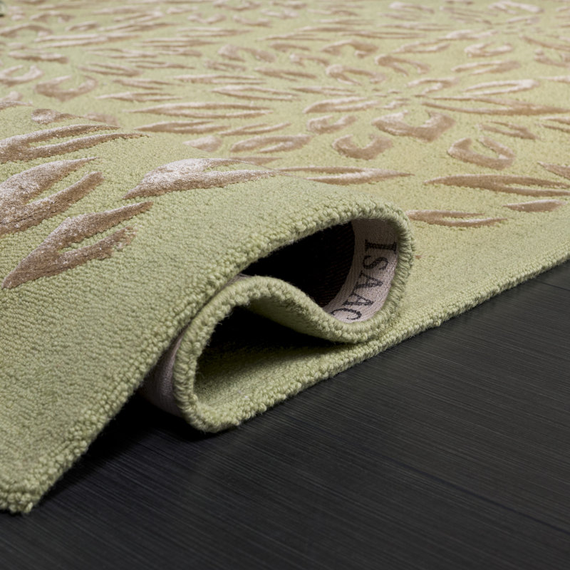 Bourque Hand Tufted Wool Floral Rug, Rectangle 5' x 8'