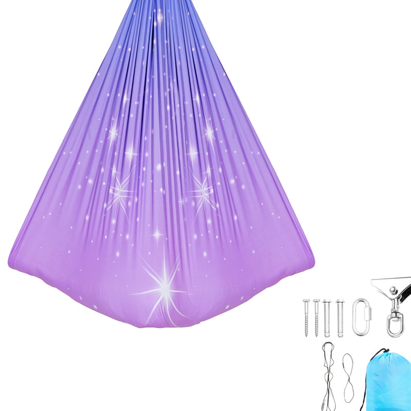 Balançoire sensorielle avec crochet pivotant à 360 °, élasthanne à double couche, pour une utilisation intérieure et extérieure, supporte 300 lb, cintre Cocoon pour le plaisir, tissu doux, favorise l'interaction familiale