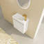 Meuble-lavabo blanc avec lavabo en résine et porte à fermeture en douceur - commode décorative à fermeture en douceur