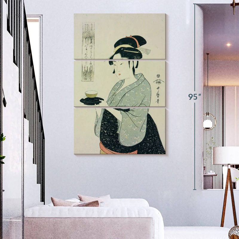 Leisha Naniwaya Okita servant une tasse de thé, H 23 po x l 14 po