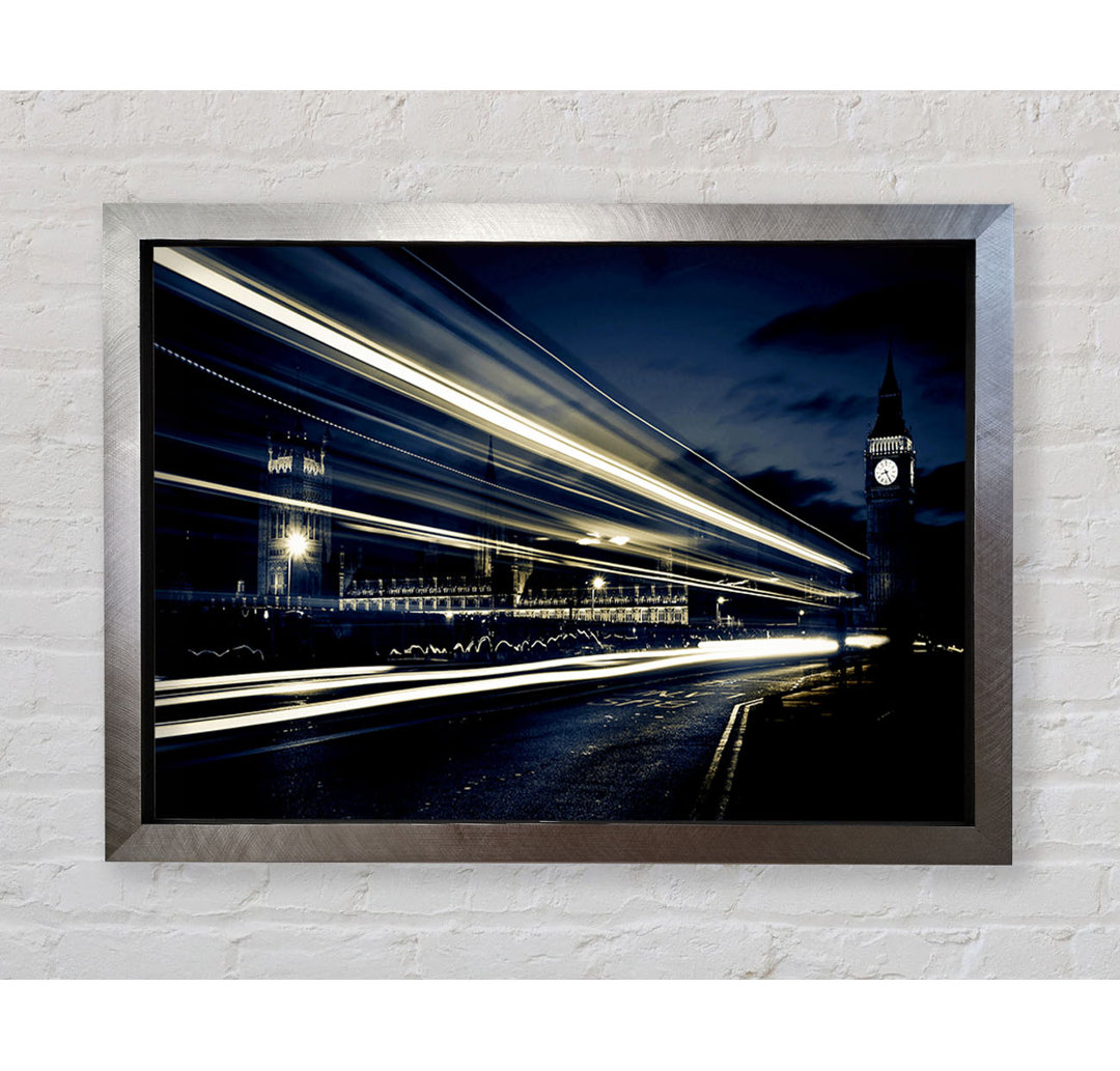 London Blue Nights - Einzelne Bilderrahmen Kunstdrucke