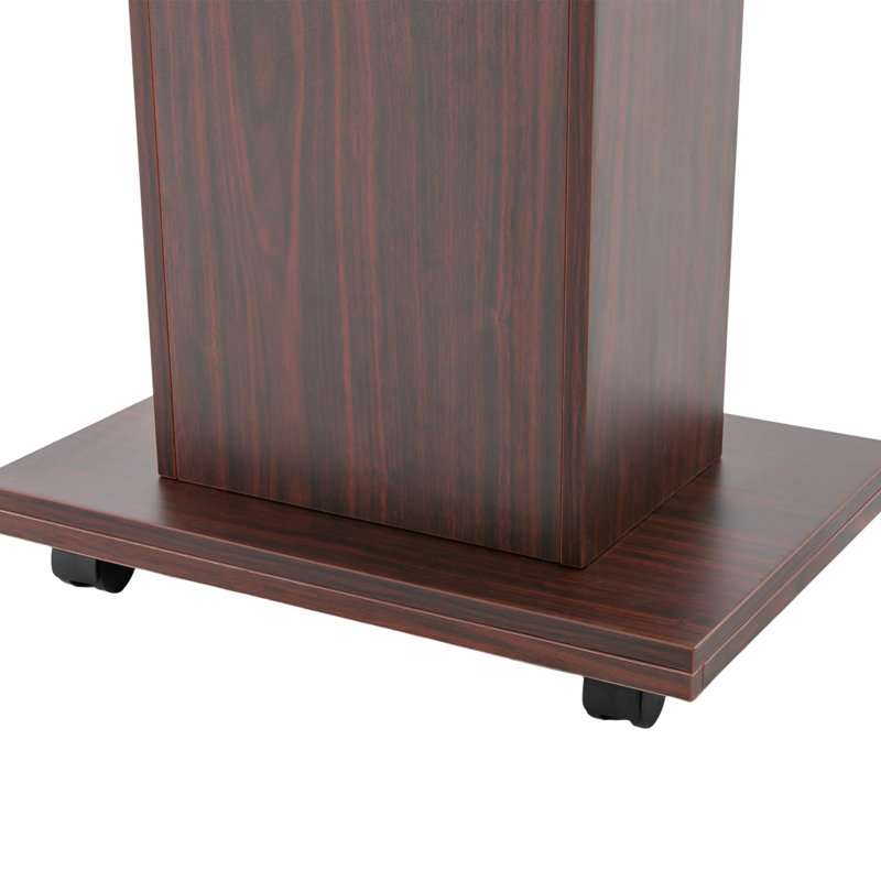 Podium en bois 43,3 po avec roulettes, Brun