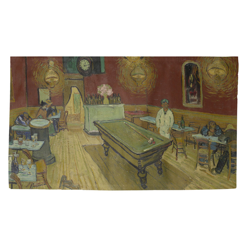 Tapis de porte d’intérieur night cafe Browerville, Rectangulaire 2 pi 1,5 po x 3 pi 4 po