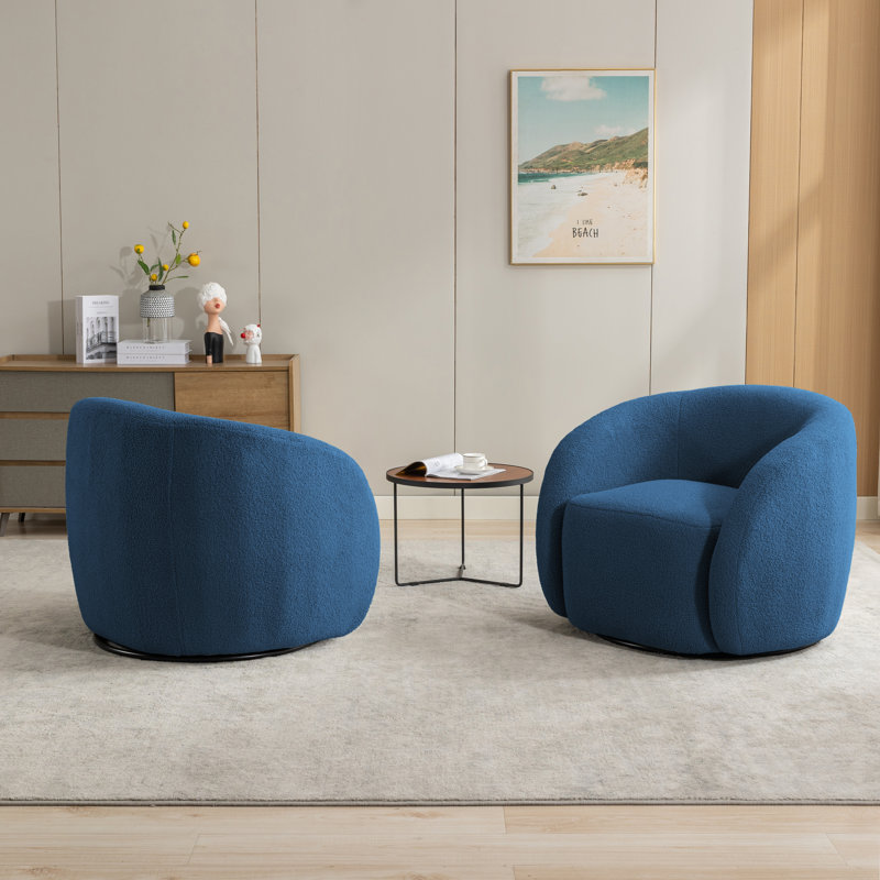 Fauteuil pivotant rembourré Katherline, Bleu