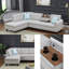 L-Shaped 4-Seater Sectional with Pull-Down Console & Ottoman Storage​-1301293298