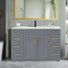 Meuble-lavabo moderne 48 po avec comptoir en céramique et lavabo en contreplaqué sans robinet