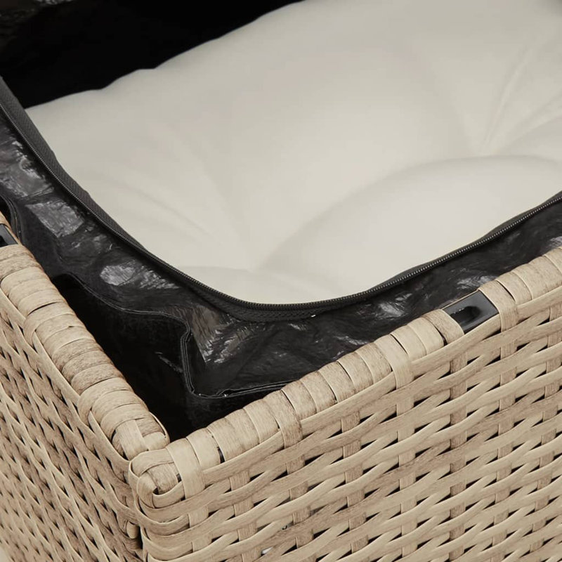  Ensemble de canapé de jardin beige, Gris foncé, Beige